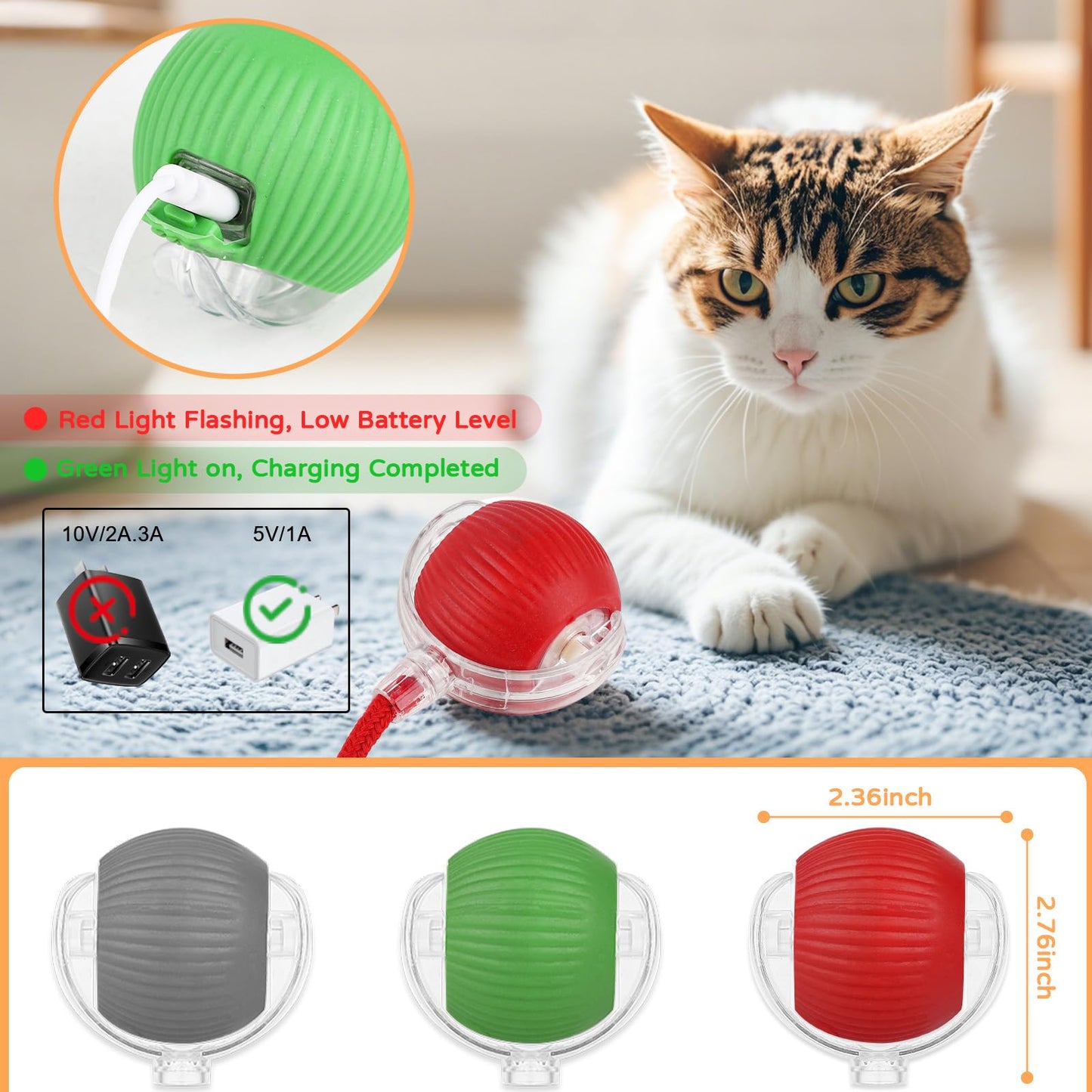 Cat Ball Kitten Toys for Indoor